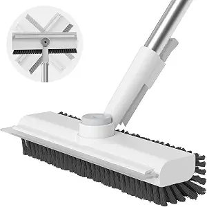 Long handle tub and shower scrubber with soft head