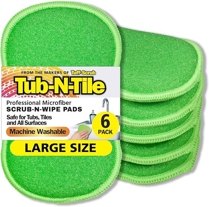 Non abrasive tub and tile cleaning pads